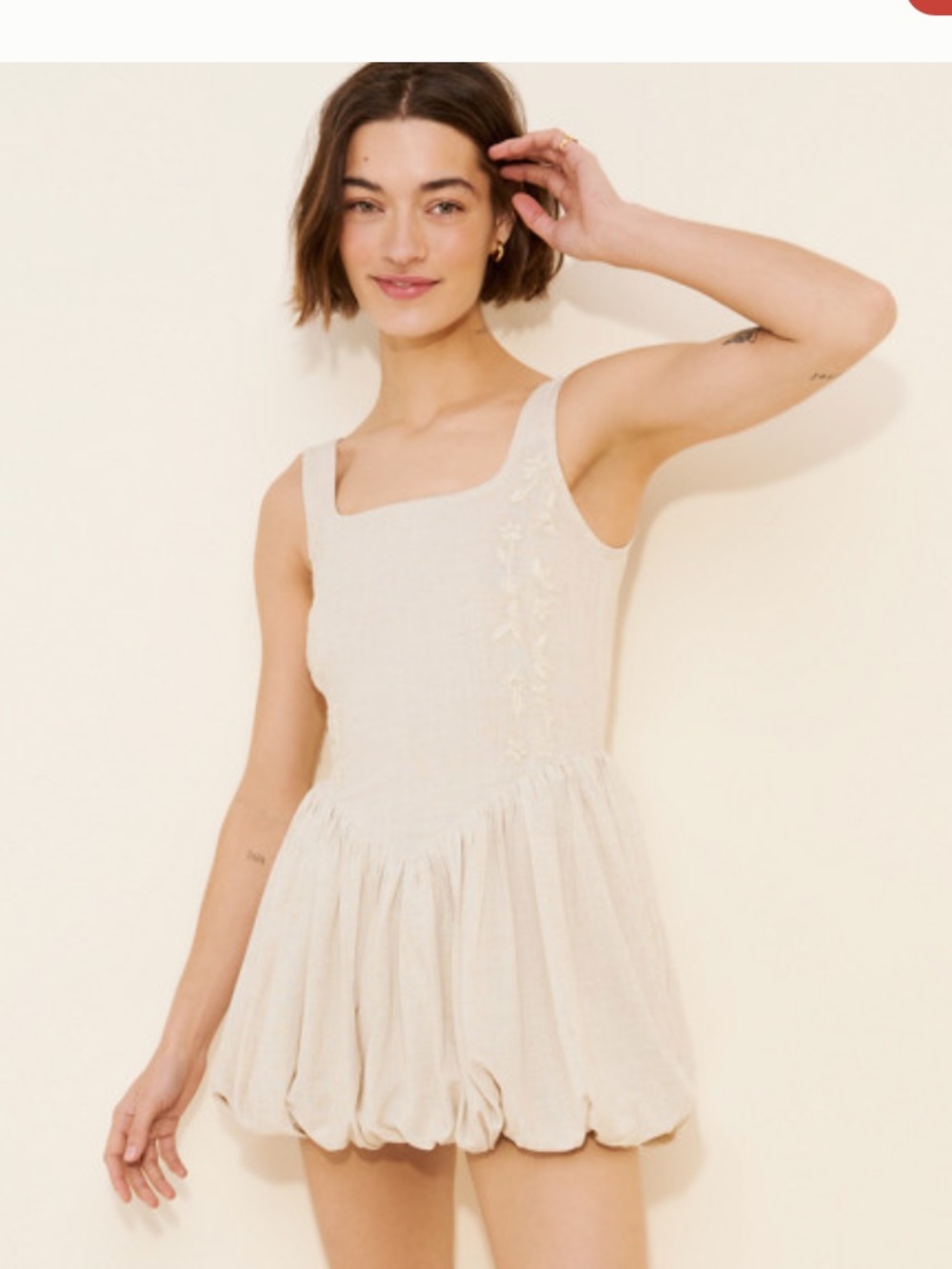 TACH Cream Embroidered Dress